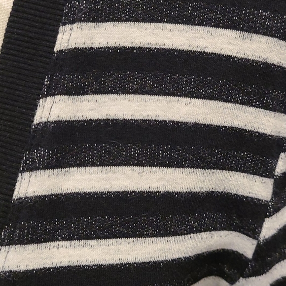Cable and Gauge blk, grey & WHT striped cardigan - Picture 2 of 7